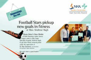 Bruno Arias & Hans Mulder of Delhi Dynamos, Indian soccer league with Dr. Raju Easwaran